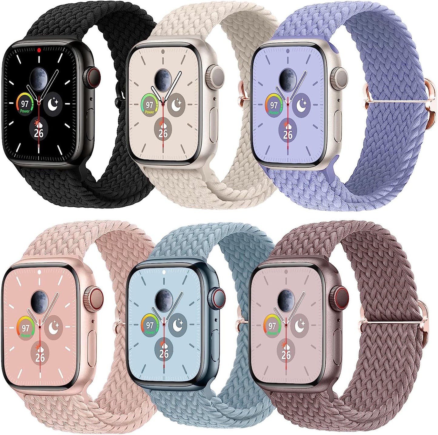 Stretchy Braided Solo Loop Compatible with Apple Watch Bands 38Mm 40Mm 41Mm 42Mm 44Mm 45Mm for Women Men Adjustable Straps Elastic Sport Wristbands for Iwatch Series 8 7 6 SE 5 4 3 2 1 Ultra  MBNIBNVT   