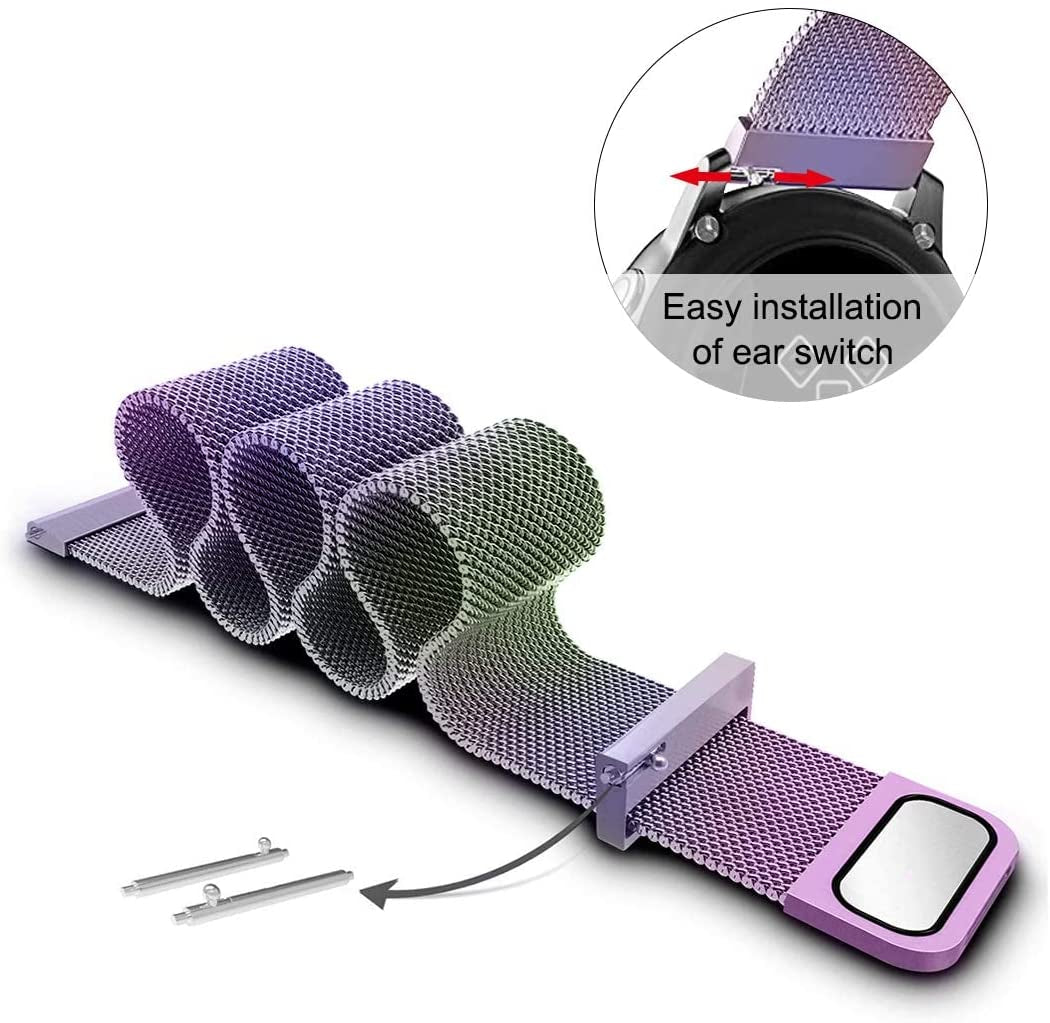 Compatible with Galaxy Watch 3 45Mm/Samsung Galaxy Watch 46Mm/Gear S3 Frontier/Classic Band, 22Mm Stainless Steel Strap Replacement for Samsung Galaxy Watch 46Mm Smartwatch (Colorful)  Morsey   