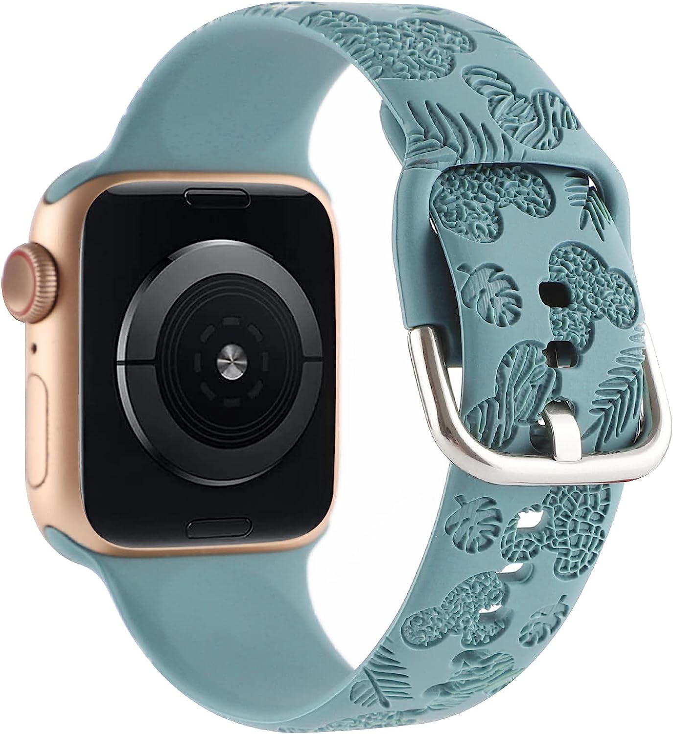 Cartoon Leopard Zebra Engraved Silicone Watchband Cute Soft Strap Sport Bracelet Band Compatible with Apple Watch Series 8 7 6 5 4 3 2 1/SE Ultra  Gadgetisan Cactus 38/40/41 mm 