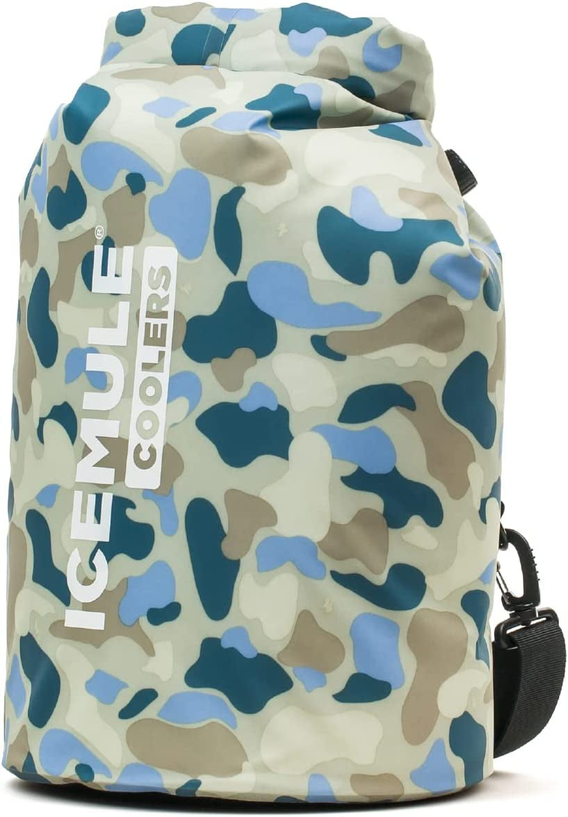 ICEMULE Classic Collapsible Backpack Cooler – Hands Free, 100% Waterproof, 24+ Hours Cooling, Soft Sided Cooler  IceMule Coolers Mule Camo Medium - 15L 