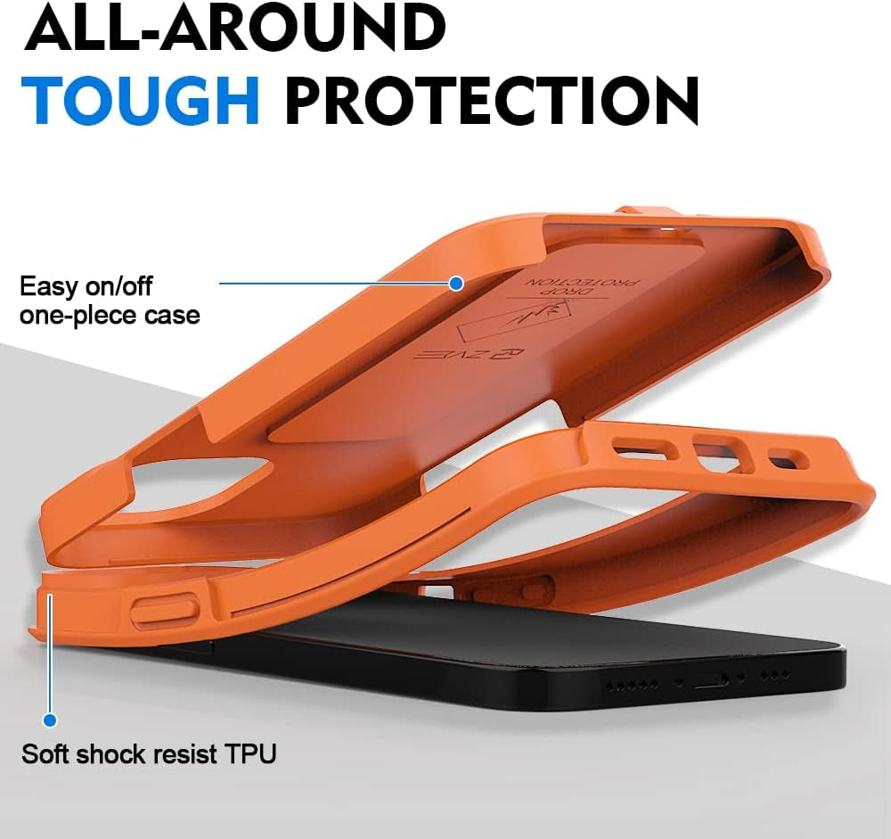 Zvedeng Compatible with Iphone 13 Mini Kickstand Case, Vertical Horizontal Stand Hand Strap with Detachable Lanyard Wrist Sling Slim Fit Cover Upgraded Shockproof Case for Iphone 13 Mini 5.4'' Orange  ZVEdeng   