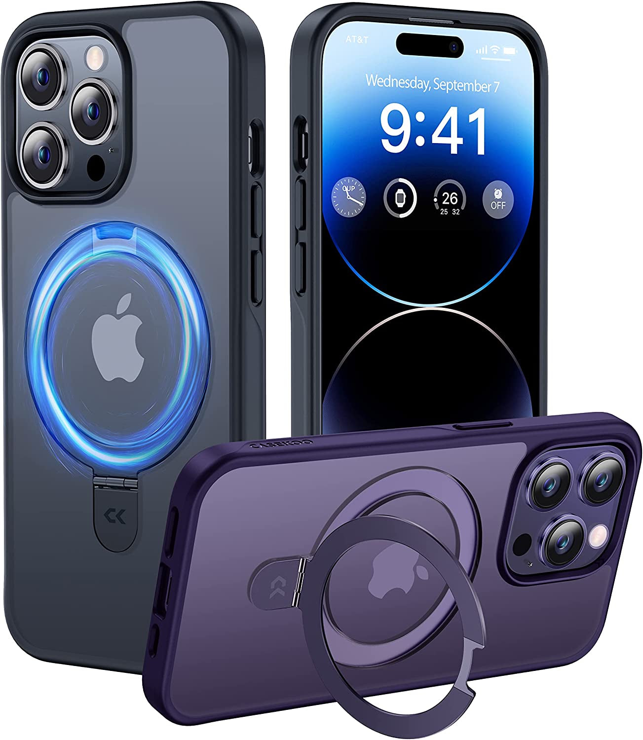 CASEKOO Iphone 14 Pro Magnetic Case with Stand - Beige, Magsafe & Military Drop Protection, Slim & Shockproof, 6.1 Inch  CASEKOO Black Iphone 14 Pro 6.1 Inch 