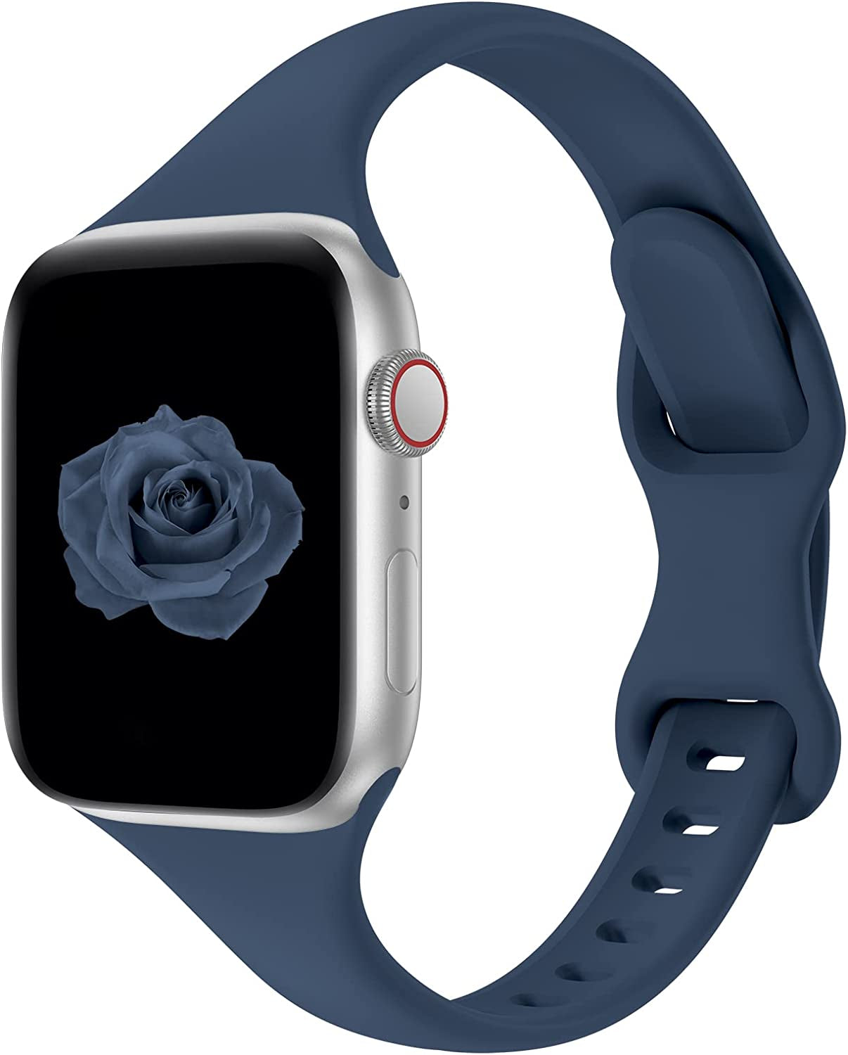 Acrbiutu Bands Compatible with Apple Watch 38Mm 40Mm 41Mm 42Mm 44Mm 45Mm 49Mm, Slim Thin Narrow Replacement Silicone Sport Strap Wristbands for Iwatch Series Ultra 8/7/6/5/4/3/2/1 SE Women Men  Acrbiutu A,Abyss Blue 42/44/45/49mm 