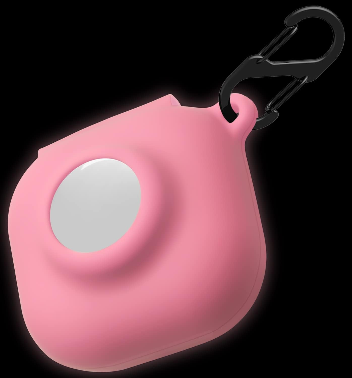 Geiomoo 2 in 1 Silicone Case Compatible with Beats Fit Pro and Air Tag, Protective Cover with Carabiner (Navy Blue)  Geiomoo Luminous Pink  