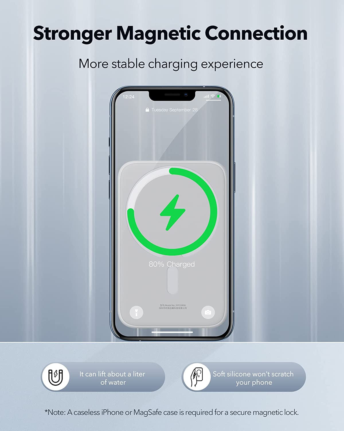 Baseus Magnetic Power Bank Battery Pack 6000Mah Wireless Portable Charger PD 20W with USB-C Cable, for Magsafe, for Iphone 14/13/12 Series, White  Baseus   