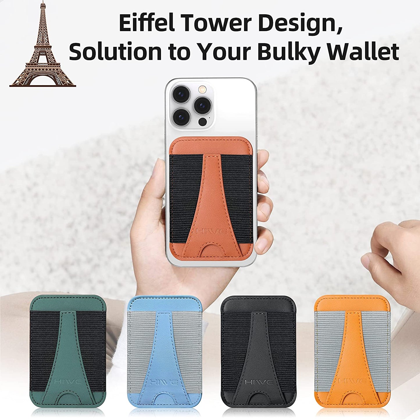 Magnetic Card Wallet Holder for Magsafe, Eiffel-Tower Magsafe Wallet for Apple Iphone 14 Pro Max/14 Pro/14/14 Plus/13/12, Magsafe Leather Wallet, Magnetic Card Holder for Iphone 14/13/12 Series, Black  ShenZhen FenCun KeJi Youxiangognsi   