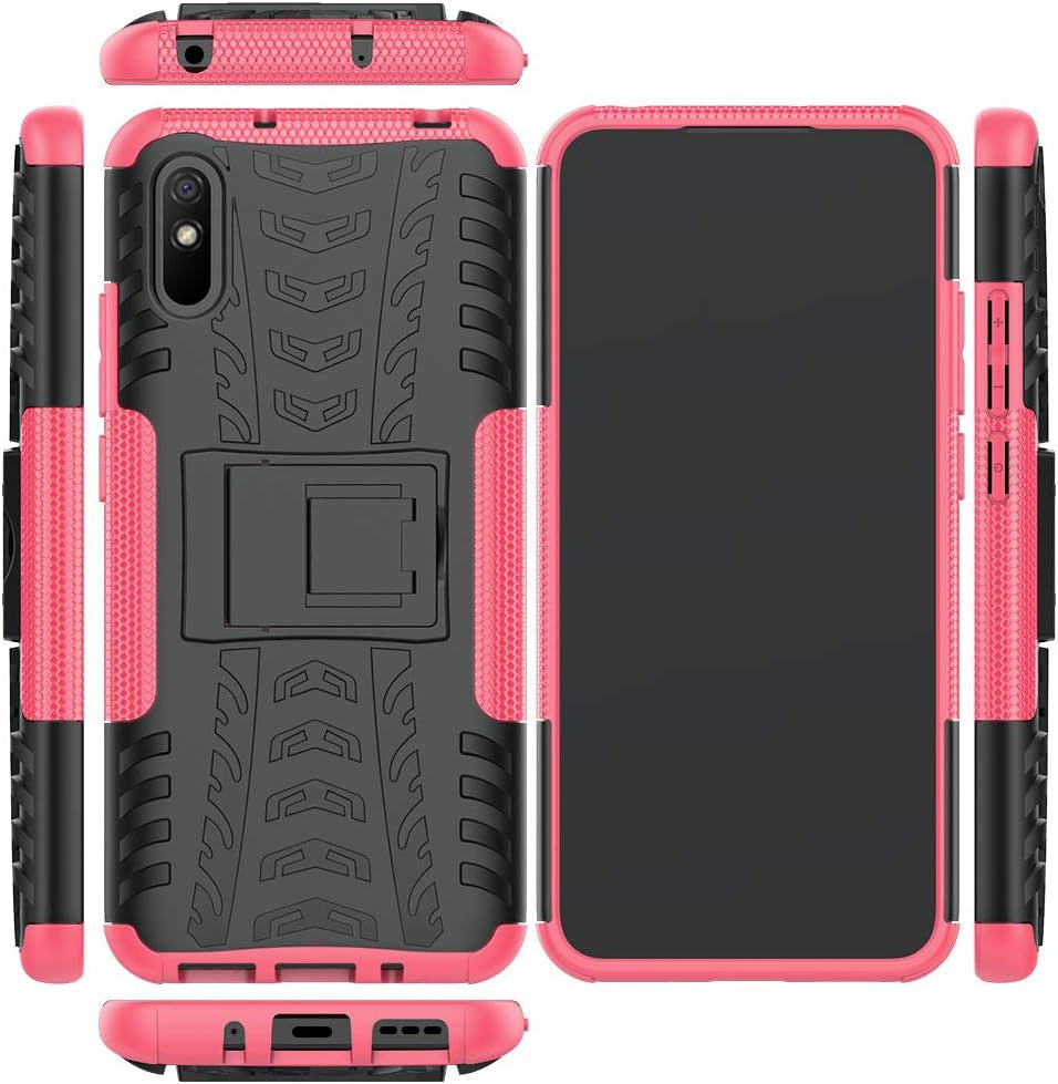 Jielangxin Keji Case for Xiaomi Redmi 9A Case Cover,Case for Xiaomi Redmi 9A M2006C3LG M2006C3LC Case Shockproof Mobile Phone Case Stand Black  Jielangxin Keji Pink  