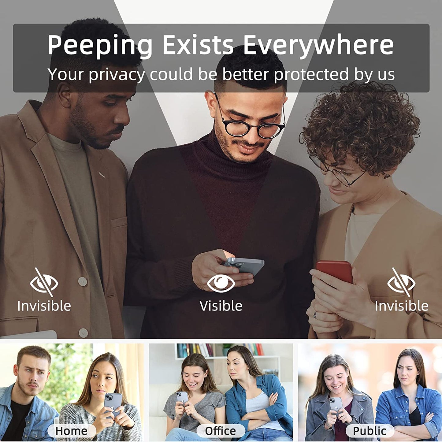 Privacy Screen Protector for Iphone 13/13 Pro/14 [2-Pack][6.1 Inch] Display Tempered Glass Film with Easy Installation Frame, Ultra HD, 9H Hardness, Scratch Resistant, Case Friendly, Full Coverage  Ruwa   