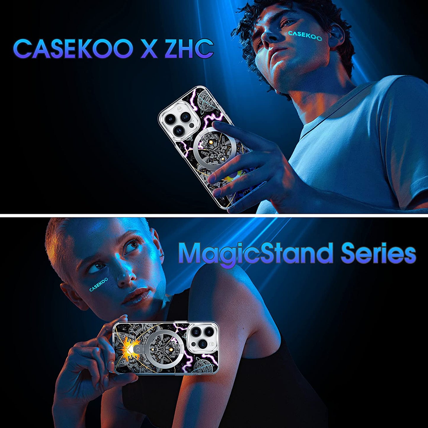 CASEKOO X ZHC Magnetic Crafts Series for Iphone 14 Pro Case with Invisible Stand [Compatible with Magsafe] [Non Yellowing] Shockproof Protective Slim Ring Holder for Women Men Phone Case 6.1 Inch 2022  CASEKOO   