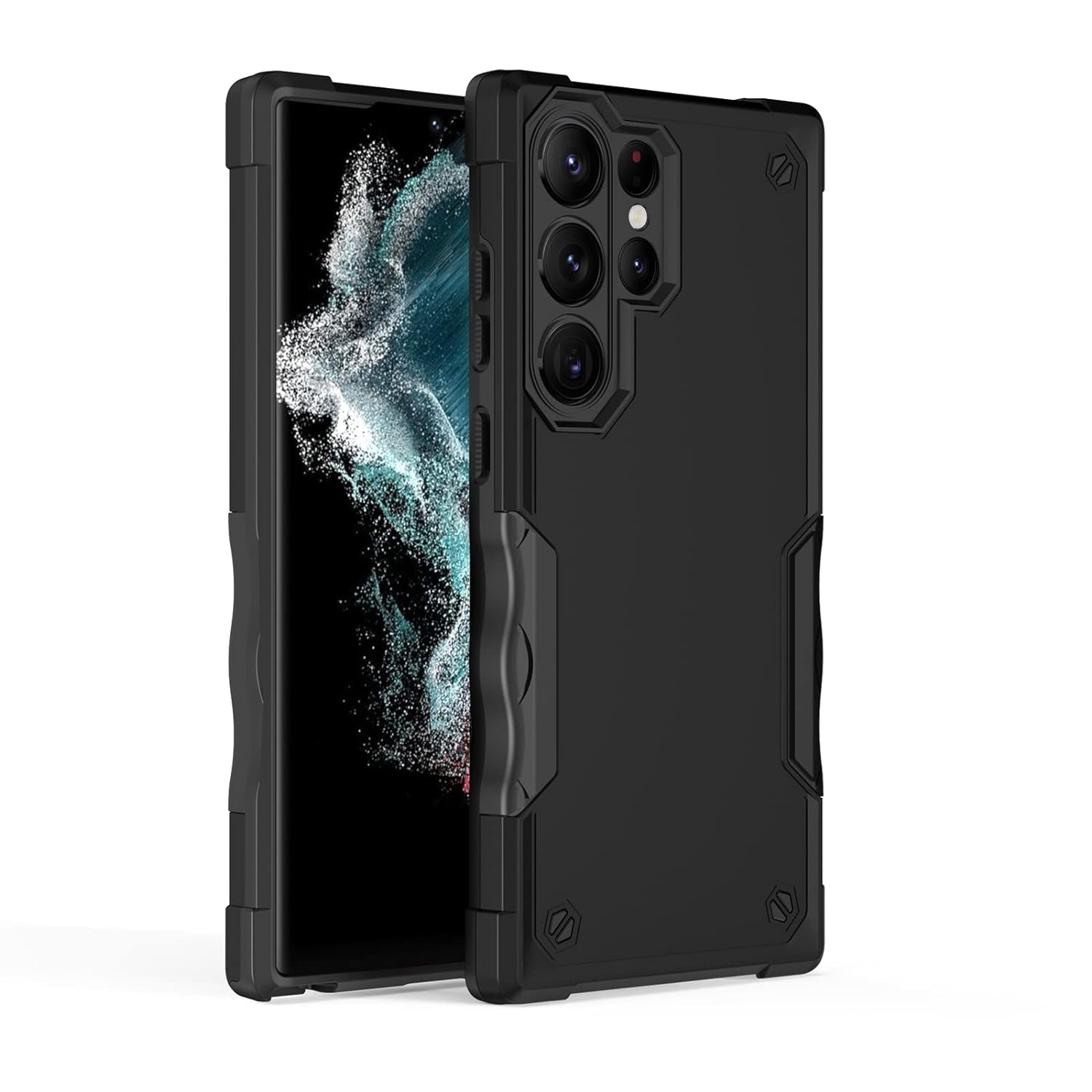 ACFDTYX Compatible with Samsung Galaxy S22 Ultra Case, Military Grade Shockproof Heavy Duty Protective Phone Case，Sleek Premium Touch，Non-Slip Soft for Galaxy S22 Ultra, Black  ACFDTYX   