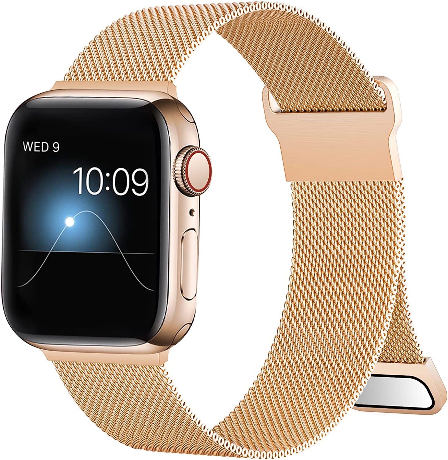 ZXCASD Metal Bands Compatible with Apple Watch Band 42Mm 44Mm 45Mm 49Mm Women Men,Silver Loop Adjustable Mesh Strap for Iwatch Series 8 7 6 5 4 3 2 1 SE Ultra  ZXCASD-20 Rose gold 38mm 40mm 41mm 