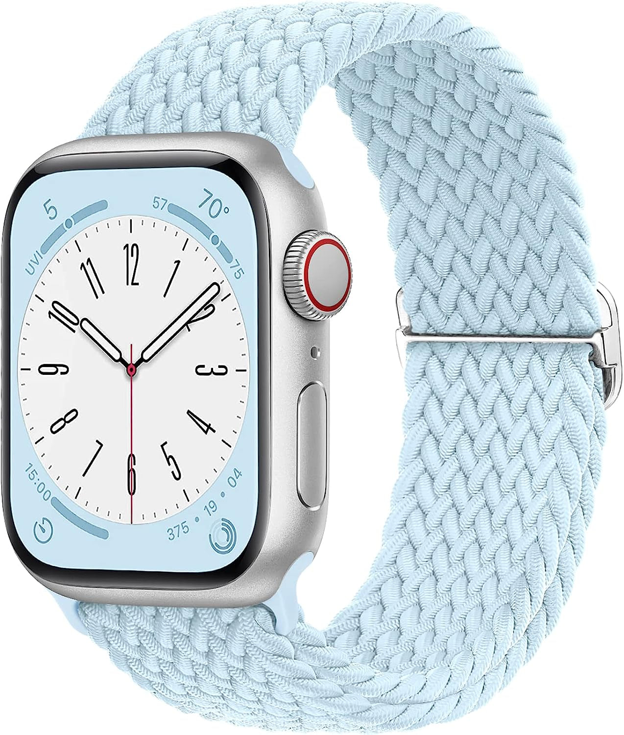 Merlion Stretchy Braided Solo Loop Compatible with Apple Watch Band 38Mm 40Mm 41Mm 42Mm 44Mm 45Mm 49Mm, Sports Adjustable Elastic Straps for Iwatch  Merlion Sky 42MM/44MM/45MM/49MM 