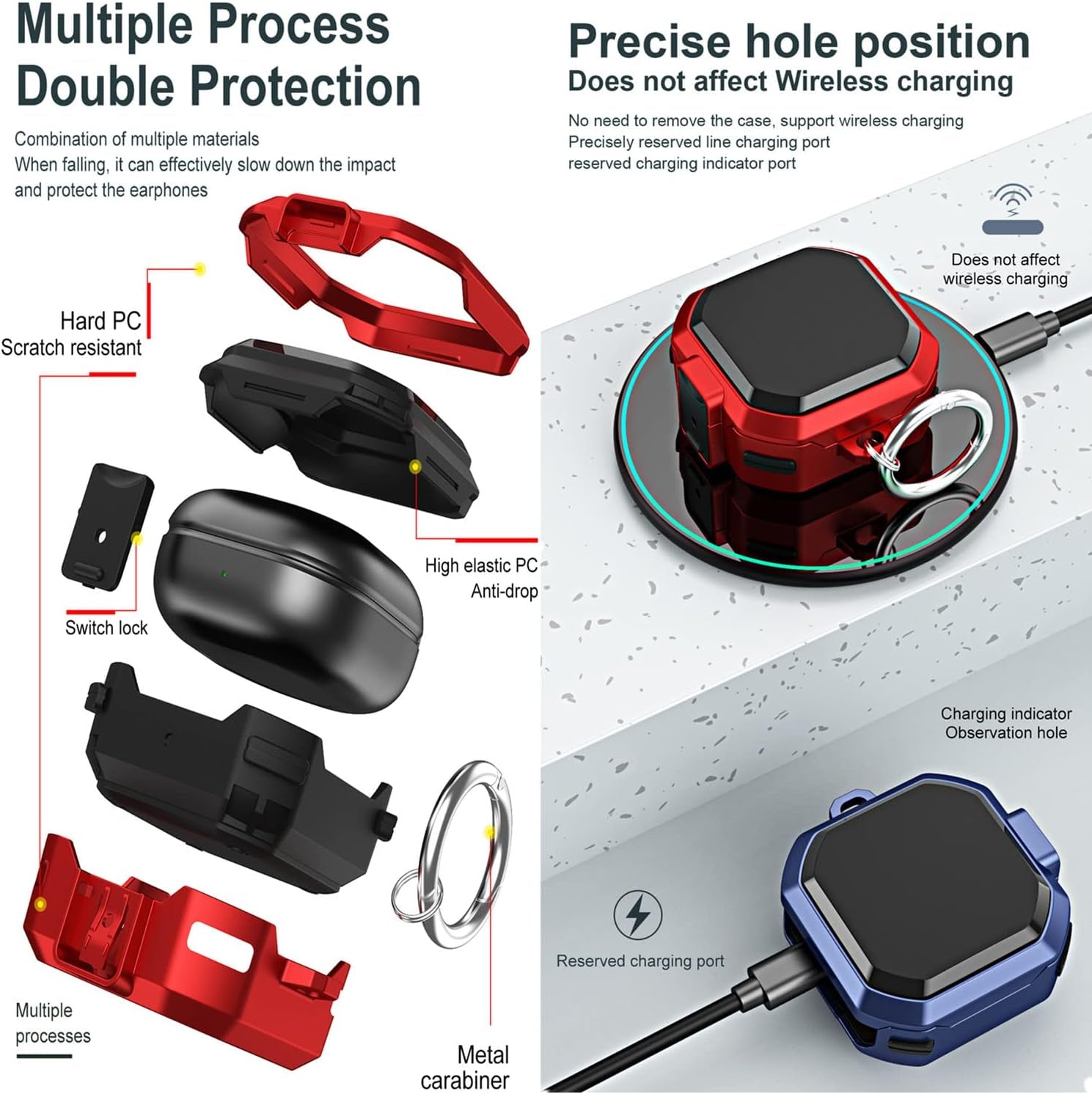 [With Lock] for Samsung Galaxy Buds2 Pro/Galaxy Buds 2/Galaxy Buds Pro/Galaxy Buds Live Case with Cleaning Pen Kit and Keychain Men Women Protective Armor Case Cover for Samsung Earbuds Case (Pink)  YQGFashbf04   