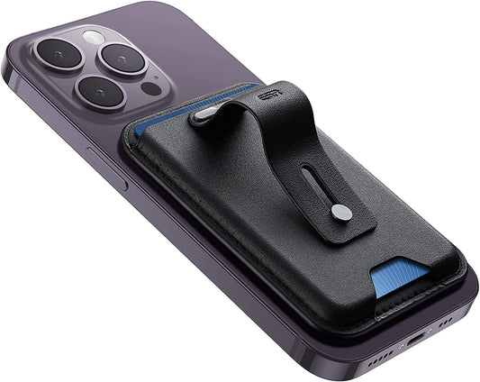 ESR Magsafe Wallet (Halolock), Iphone Wallet with Secure-Grip Finger Loop, Magnetic Wallet for Iphone 14/13/12 Series, Not for 13/12 Mini, 3-Card Holder, Vegan Leather, Magsafe Accessories, Black  Electronic Silk Road Corp   
