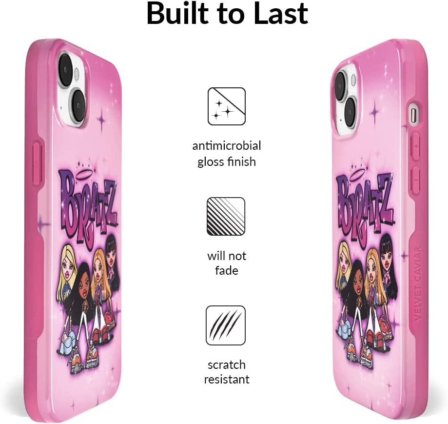 Velvet Caviar X Bratz Designed for Iphone 14 Case for Women - Cute Protective Phone Cases - Compatible with Magsafe - Bratz Dolls Accessories - Pink Airbrush Angelz  Velvet Caviar   
