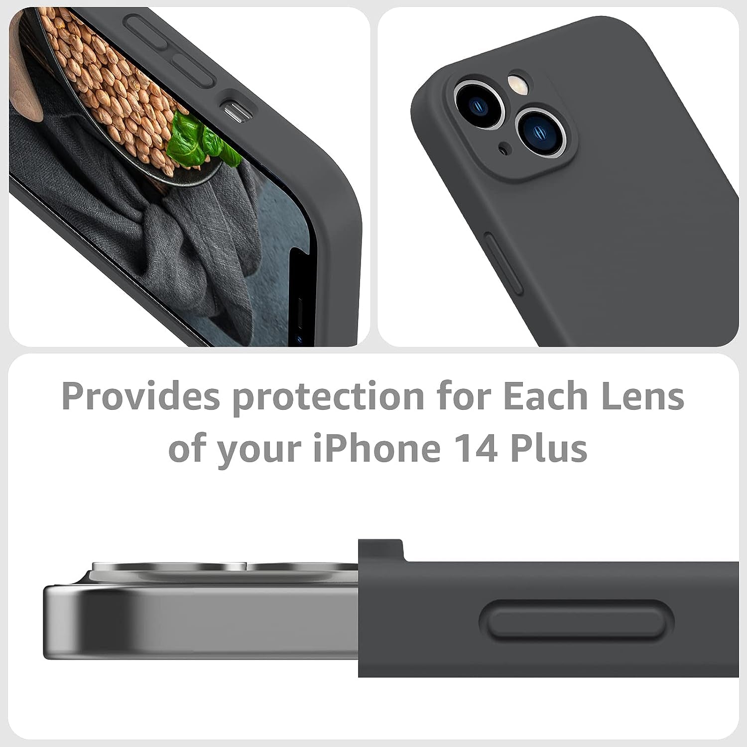 MCFANCE Silicone Magnetic Case for Iphone 14 plus Magsafe Case Silicone Phone Case with Microfiber Lining for Iphone 14 plus 6.7 Inch 2022, Darkgrey  MCFANCE   