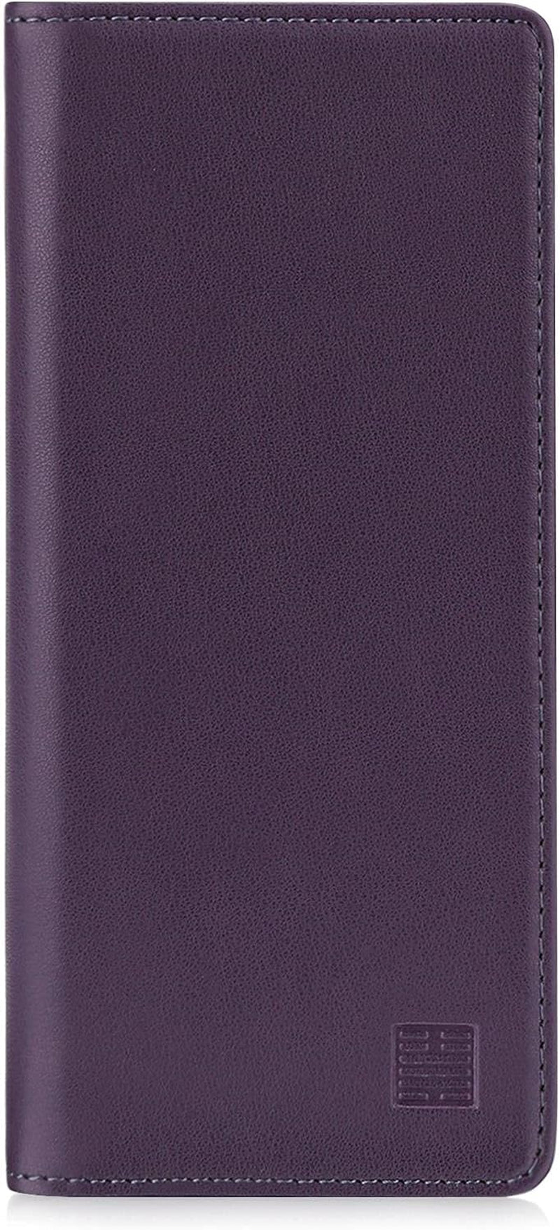 32Nd Classic Series 2.0 - Real Leather Book Wallet Case Cover for Sony Xperia 5 III (2021), Real Leather Design with Card Slot, Magnetic Closure and Built in Stand - Aubergine  32ndShop   