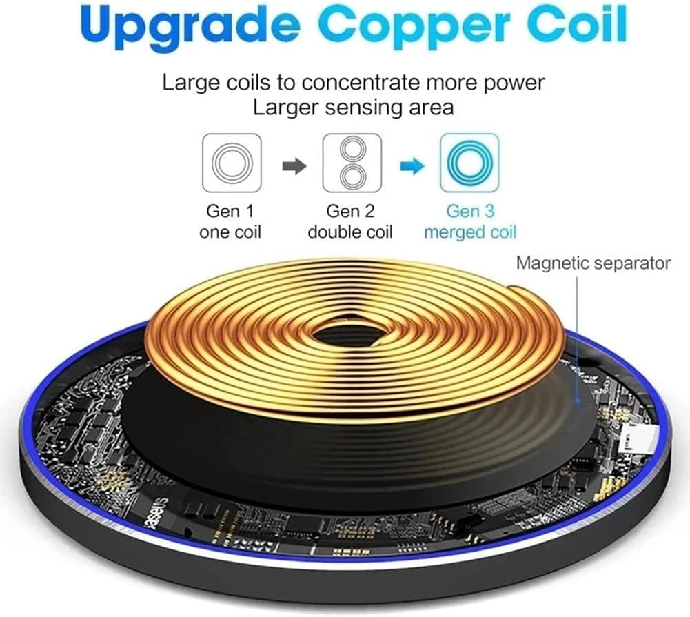 Wireless Charger, 30W Max Fast Wireless Charging Pad Compatible with Iphone 14/14 Plus/14 Pro/14 Pro Max/14 Mini 13/12/11/X/8,Airpods; Wireless Charge Mat for Samsung Galaxy S22/S21/S20 Buds (Black)  WEKEFON   
