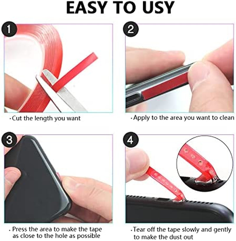 Loirtlluy Cell Phone Cleaning Kit Accessories, Cleaner Tape for Phone Speaker and Receiver, Cleaning Stickers Dust Remover Compatible with Airpods, Samsung, Iphone, Pixel, Mobile Phone  Loirtlluy   