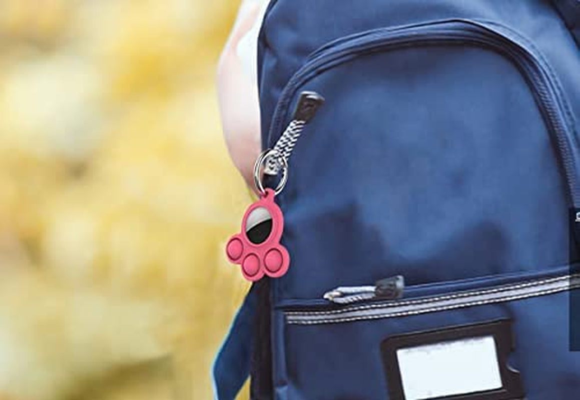 2 Pack Airtag Holder Compatible for Apple Air Tag Case Silicone Pet Dog Cat Collar and Kids Pop Bubble Fidget Sensory Toys Anti-Scratch (Black and White)  D&E Imports Inc.   