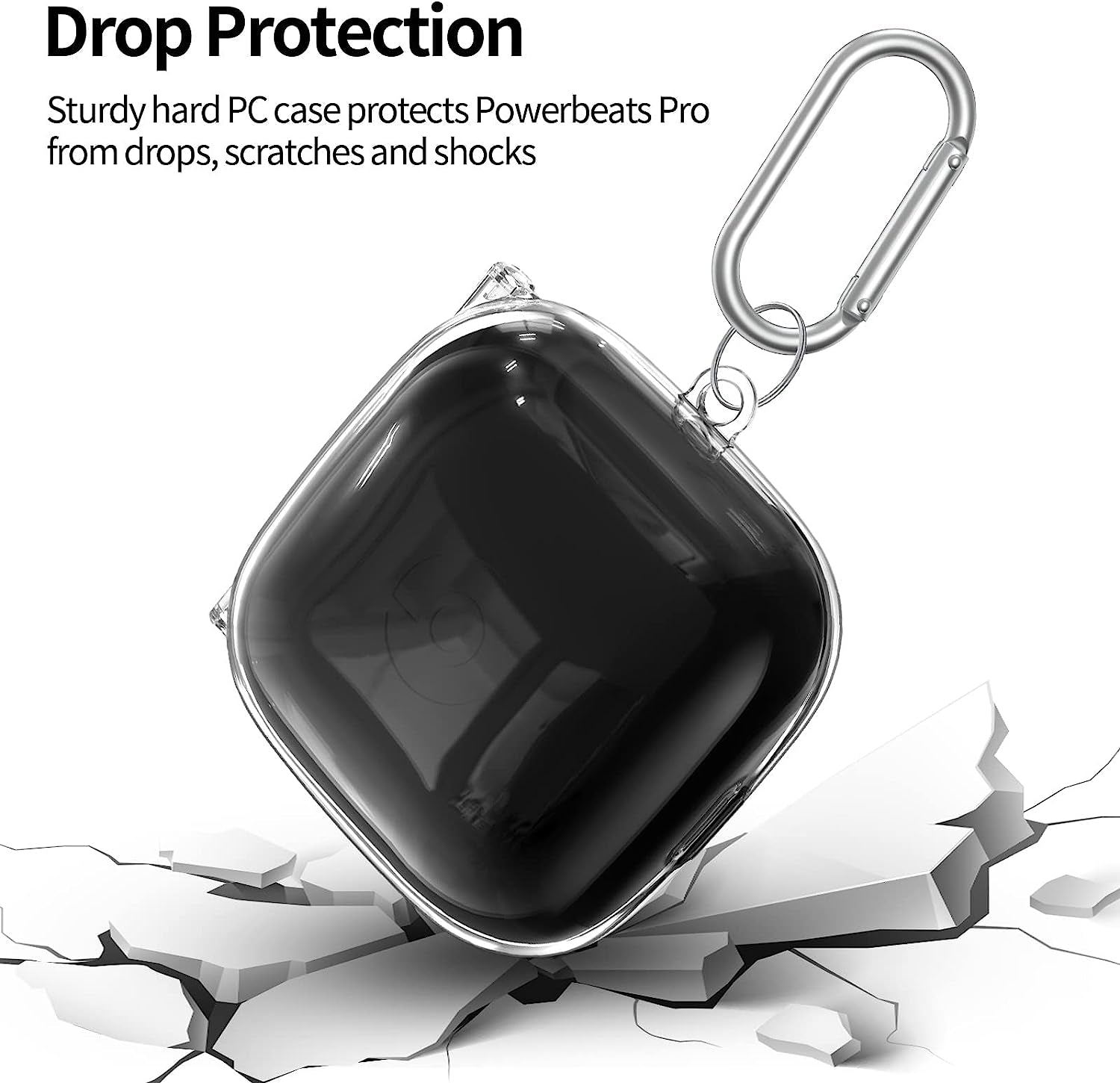 Powerbeats Pro Case Cover, Filoto Hard Case for Powerbeats Pro Wireless Earbuds Full Body Shockproof Protective Charging Case Skin with Keychain Accessories for Men Women (Clear)  Kerle   