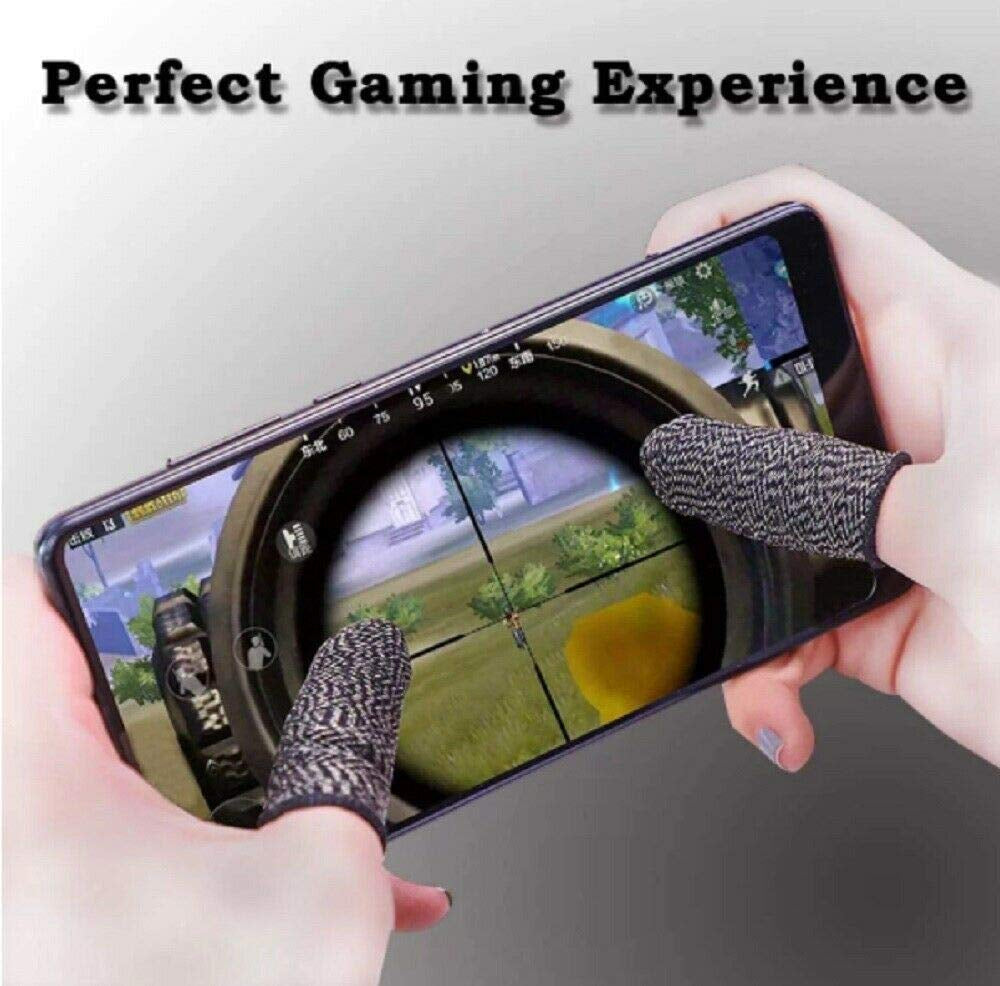 5 Pairs Screen Gaming Finger Sleeve Game Controller Mobile Sweatproof Gloves for Touchscreen Smartphone Games Pubg/Knives Out/Rules of Survival - Cell Phone Gaming Finger Sleeves  Gabhead   