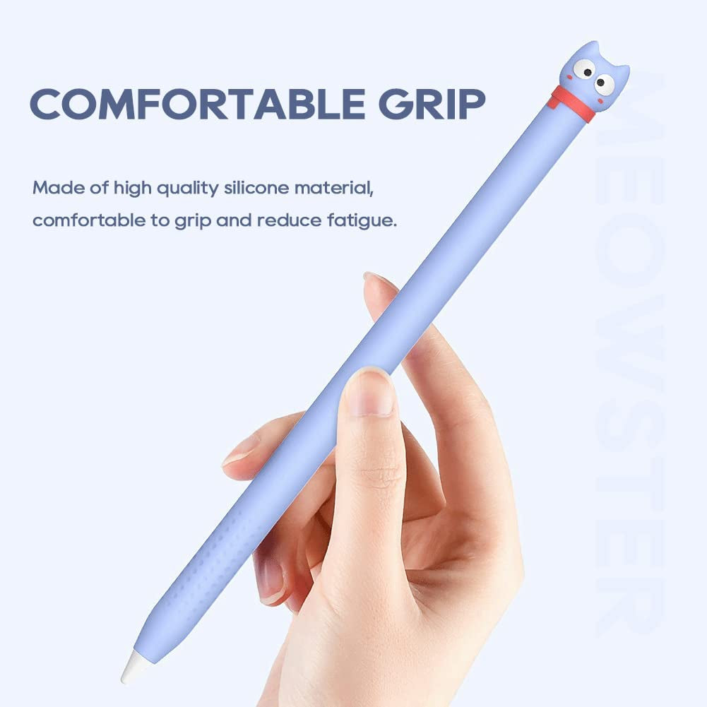 Case for Apple Pencil 1St Generation Ipencil Case Soft Silicone Sleeve Cute Cat Design Holder Protective Cover Accessories Compatible with Ipad Pencil 1St Gen (Black)  Meowster   