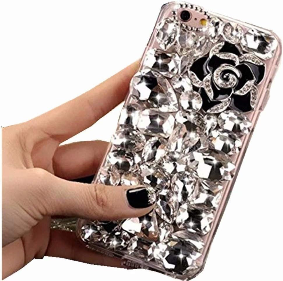 HTC Bolt Case, HTC 10 EVO Full Crystal Diamond Case, 3D Handmade Finger Buckle Luxury Fur Ball Sparkle Crystal Rhinestone Diamond Glitter Bling TPU Case for HTC Bolt (Angel/Red)  YuXia Clear / Heihua  