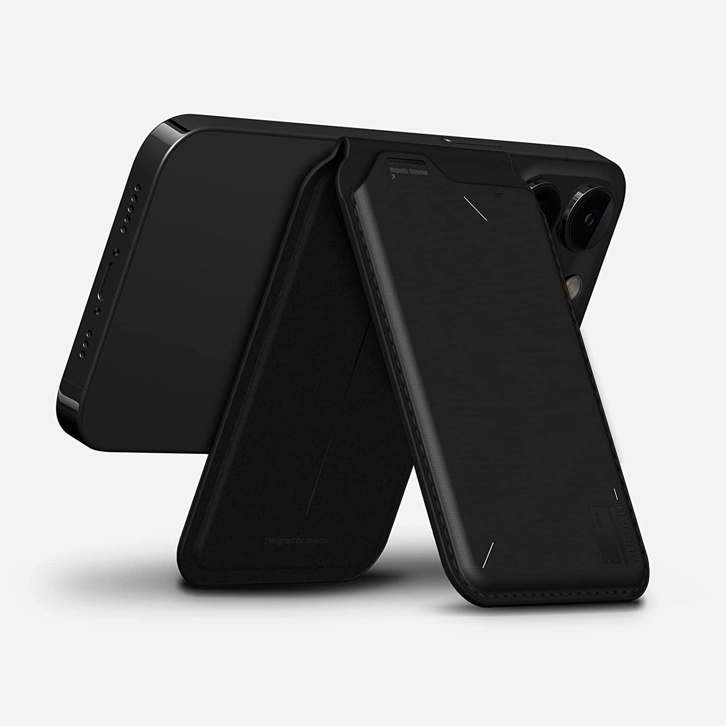 Aulumu G02 [2-In-1] Mag Safe Card Wallet Holder [Lightweight Version], Adjustable Stand, Open ID Window, Magnetic Phone Wallet Stick on for Iphone 14 Pro Max/14 Pro/14/14 Plus/13/12 Series Black  aulumu   