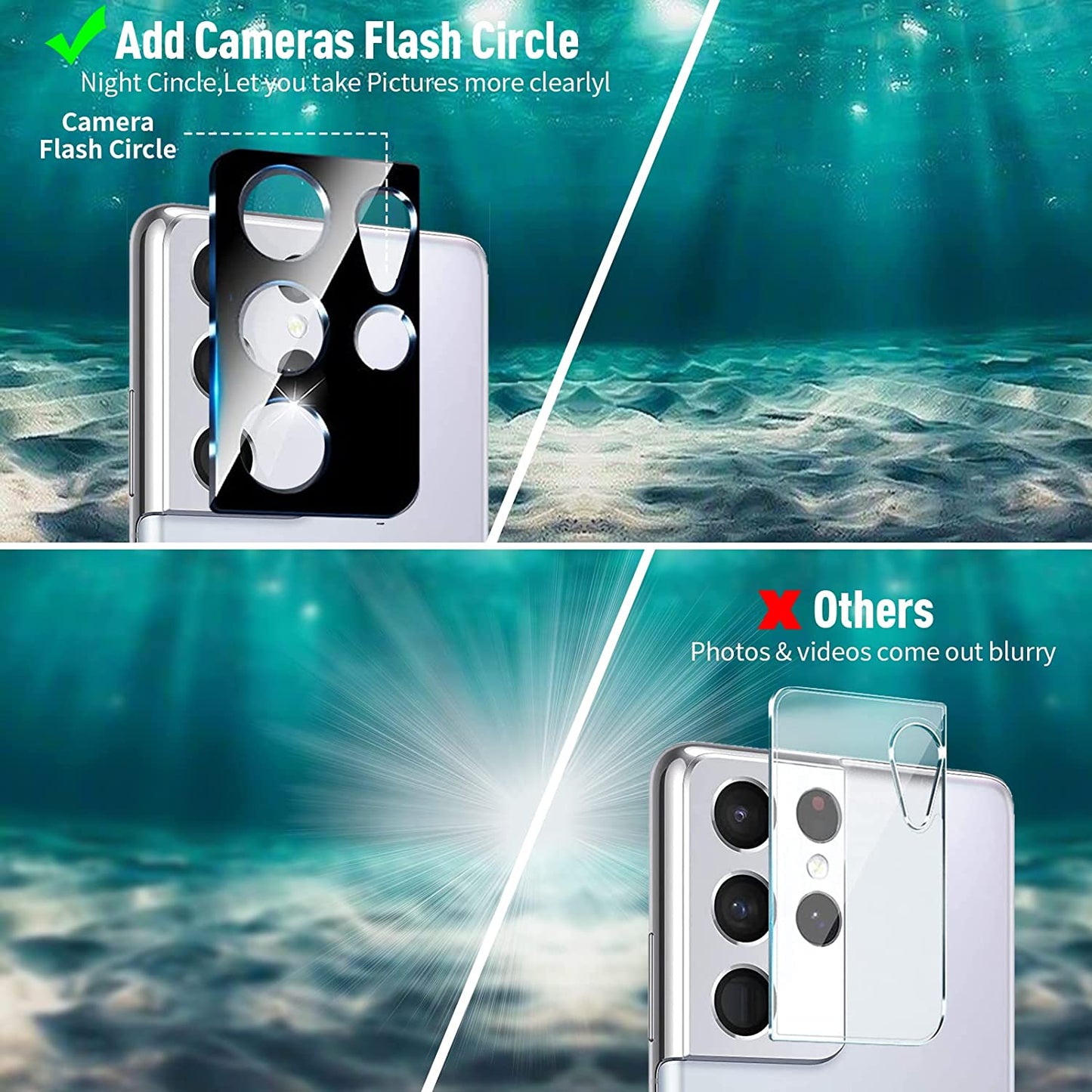 [2+2 Pack] Galaxy S21 Ultra Screen Protector, 9H Tempered Glass Include Two Camera Lens Protector,Ultrasonic Fingerprint Compatible,3D Curved, HD Clear for Samsung S21 Ultra 5G Glass Screen Protector  Arshek   