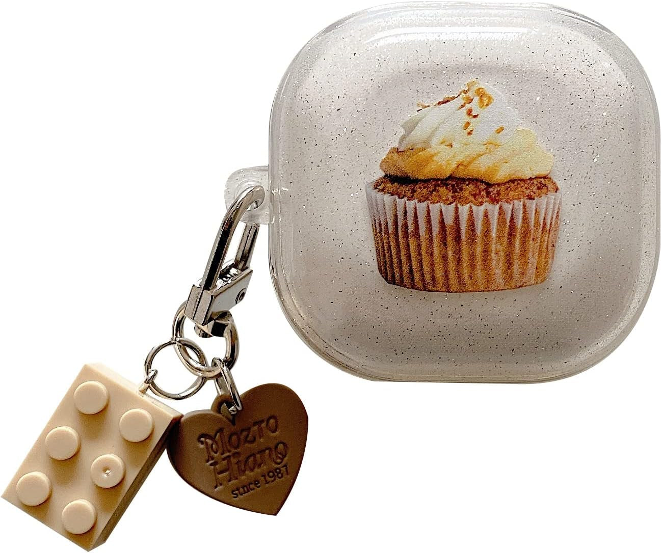 CASEVERSE Case for Samsung Galaxy Buds2 Pro/Galaxy Buds 2/Galaxy Buds Pro/Galaxy Buds Live, Cute Transparent Soft TPU Cover with Keychain for Girls Women  CASEVERSE Cake  