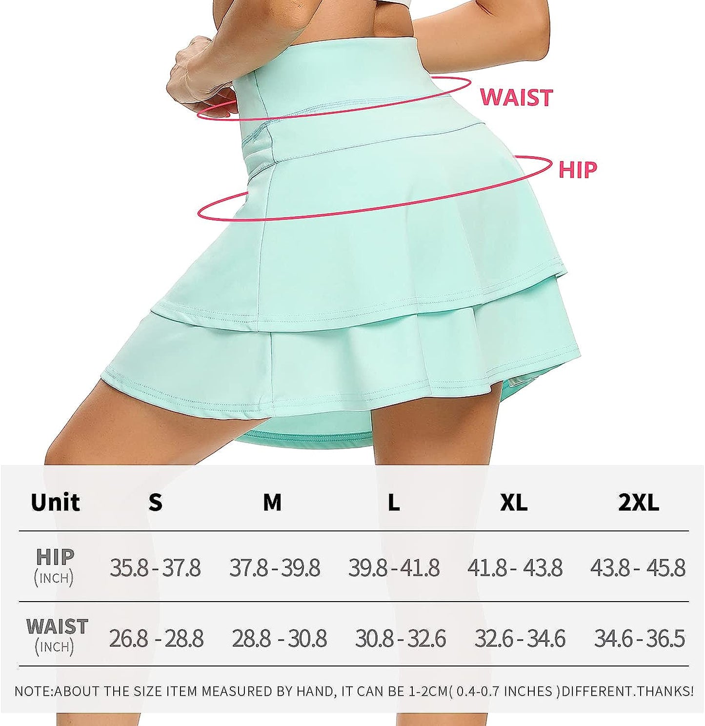 WOWENY Women'S Active Skort Athletic Ruffle Pleated Tennis Skirt with Pocket for Running Golf Workout  WOWENY   