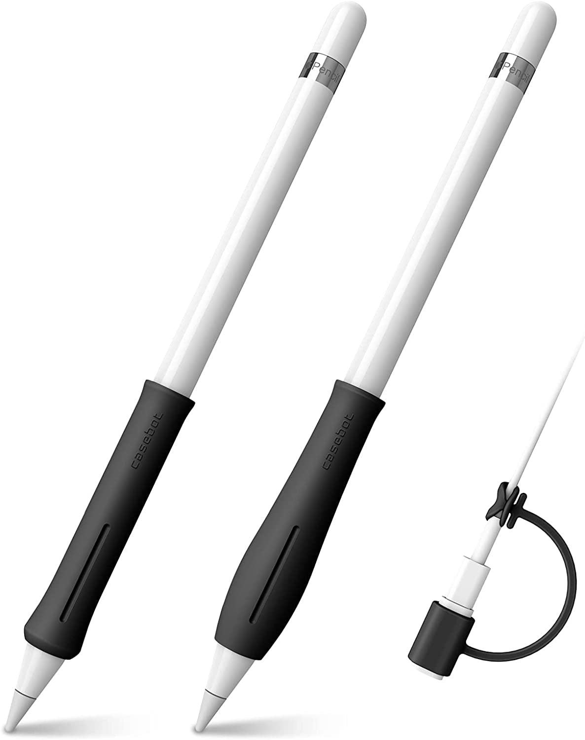 Fintie Silicone Grip Holder for Apple Pencil 1St 2Nd Generation, Protective Skin Sleeve Case Accessories Compatible with Apple Pencil 1 2, Ipad 10.2, Ipad 6Th Gen, Ipad Pro 11/12.9, Black  FINTIE   