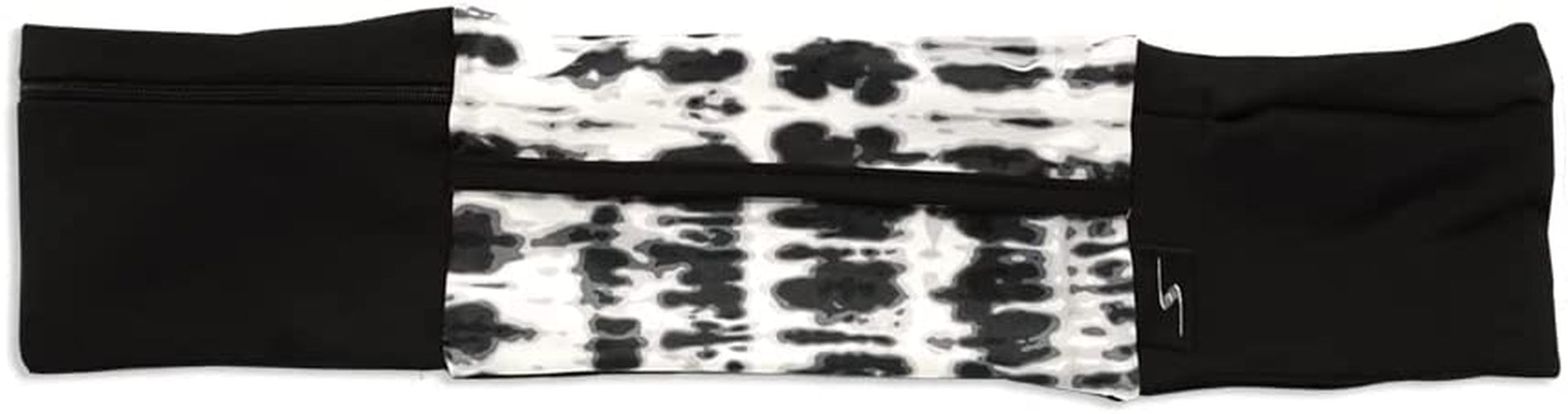 3 Pocket Adjustable Running Belt Waist Pack, Fanny Pack for Working Out with Sweat Resistant Backing, Holds All Iphone Models  Sprigs Tie Dye/Black Small/Medium 