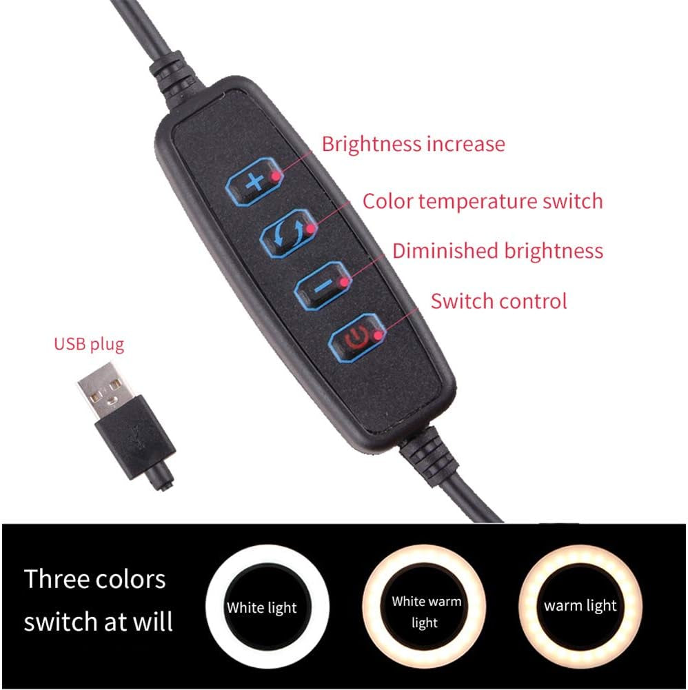 10" Selfie Ring Light with Tripod Stand & Cell Phone Holder for Live Stream Makeup, Dimmable Led Camera Ring 3 Light Modes Fill Light for Youtube Video Photography Shooting Vlog with USB Plug  FLY WAY   