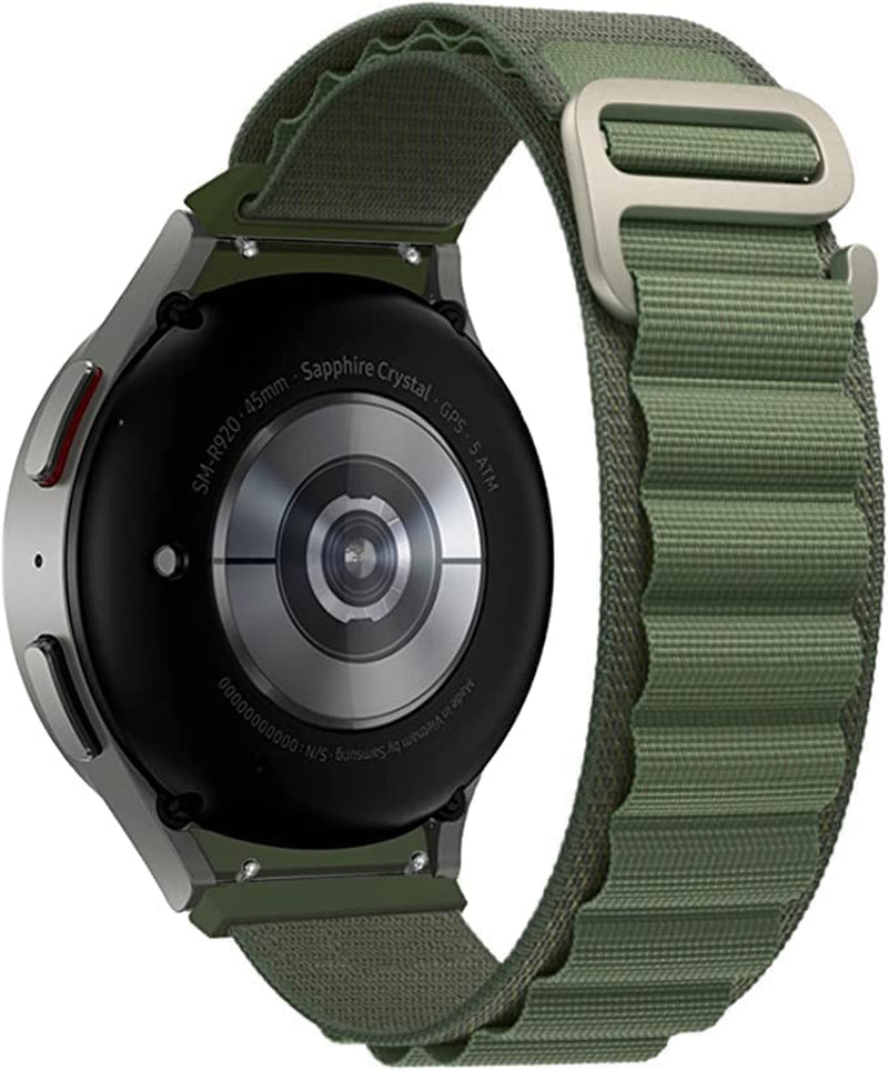 Wingle 4 Pack for Galaxy Watch 5 Band/ Galaxy Watch 5 Pro Band 45Mm/ Samsung Galaxy Watch 4 Band 44Mm 40Mm/ Watch 4 Classic 42Mm 46Mm Nylon Watch Band, Alpine Loop Woven Sport Bands Strap for Men Women  WINGLE Alpine loop-Green  