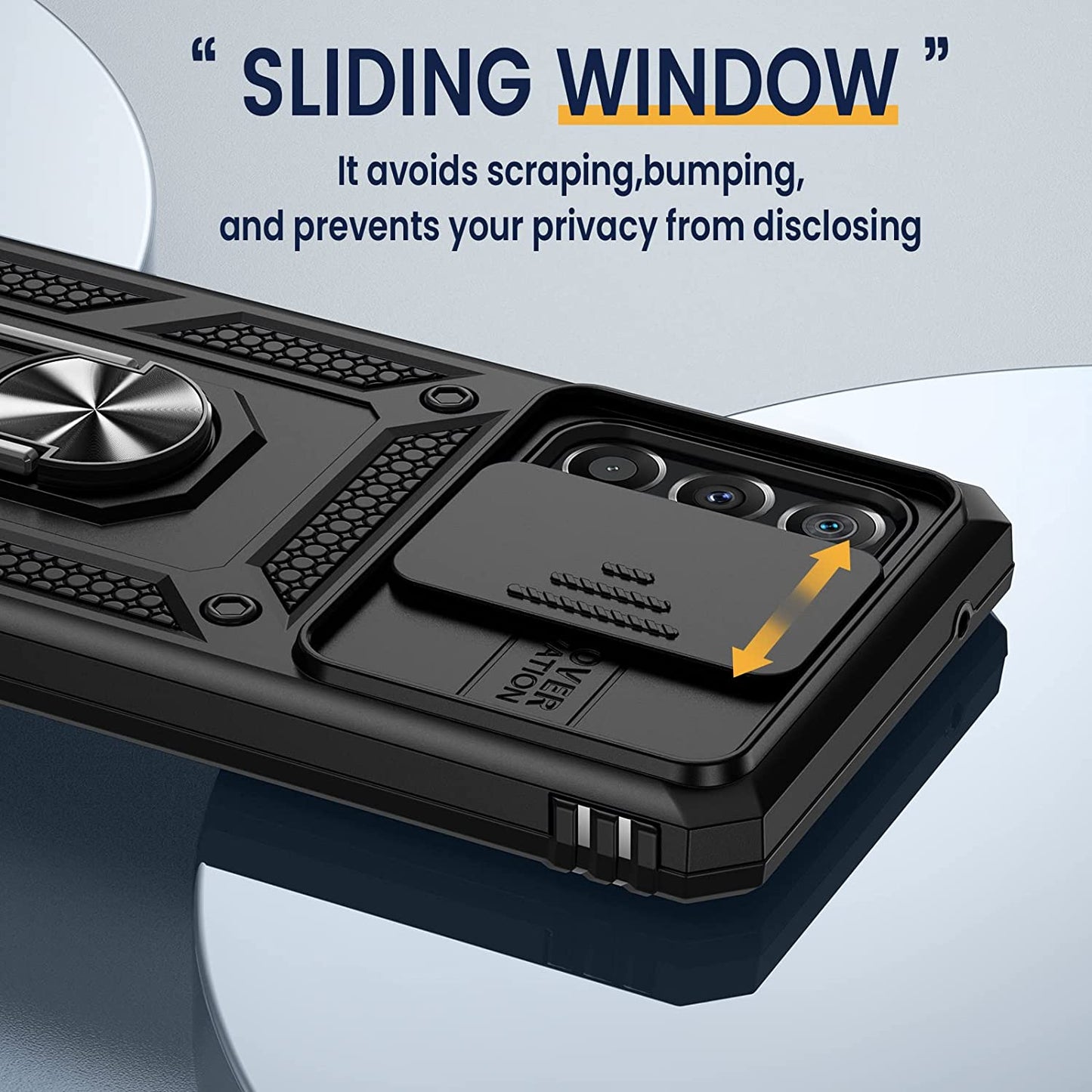 Goton for Samsung A53 5G Case, Galaxy A53 5G Case with Camera Cover & 360°Kickstand Ring with Tempered Glass Screen Protector, Military Grade Shockproof Protective Cover for A53 5G Case Black  Goton   