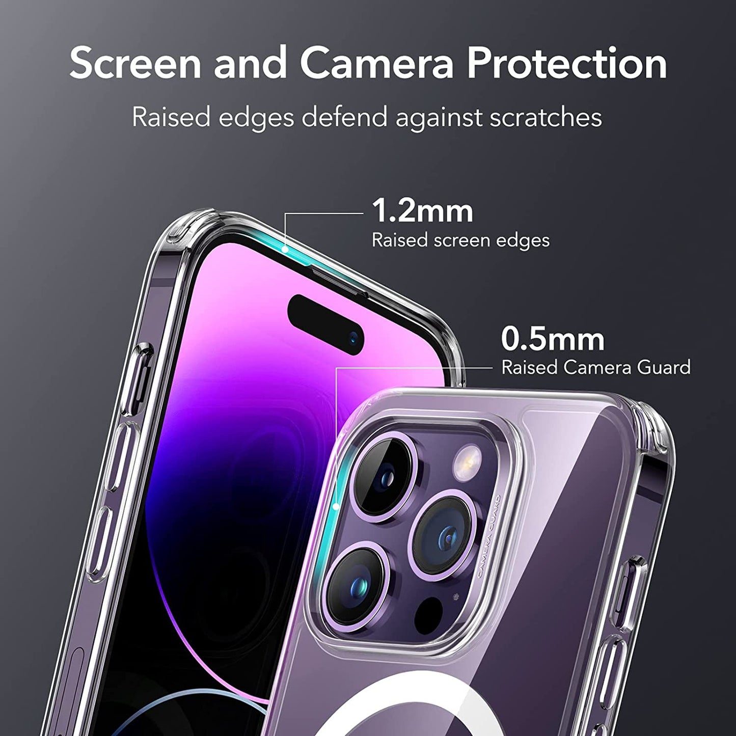 ESR for Iphone 14 Pro Case, Compatible with Magsafe, Shockproof Military-Grade Protection, Yellowing Resistant, Magnetic Phone Case for Iphone 14 Pro, Classic Hybrid Case (Halolock), Clear  Electronic Silk Road Corp   