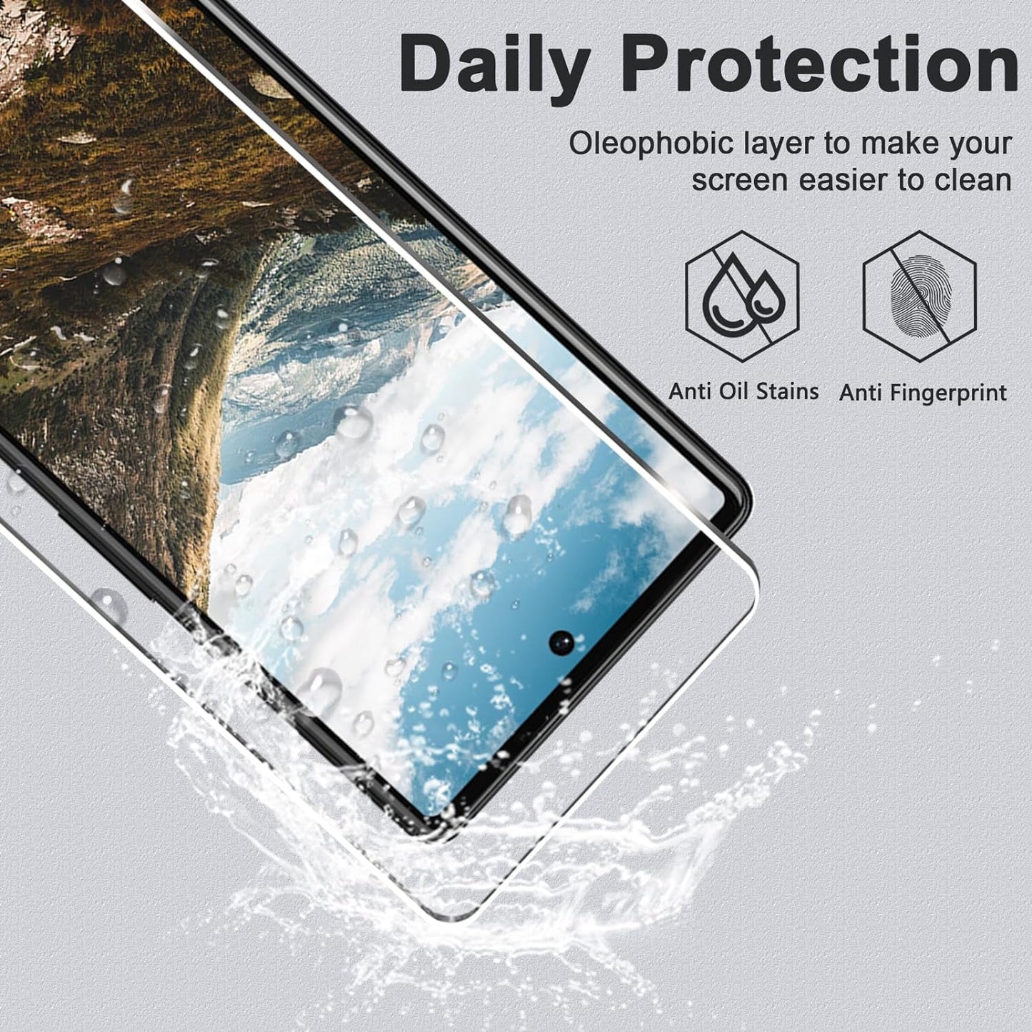[3+3 Pack] Pixel 6 Screen Protector + Camera Lens Protector, HD Tempered Glass Film, Fingerprint Unlock, Anti-Scratch, Easy Installation, Bubble Free, 9H Glass Screen Protector for Google Pixel 6 5G  LXXMSXH   