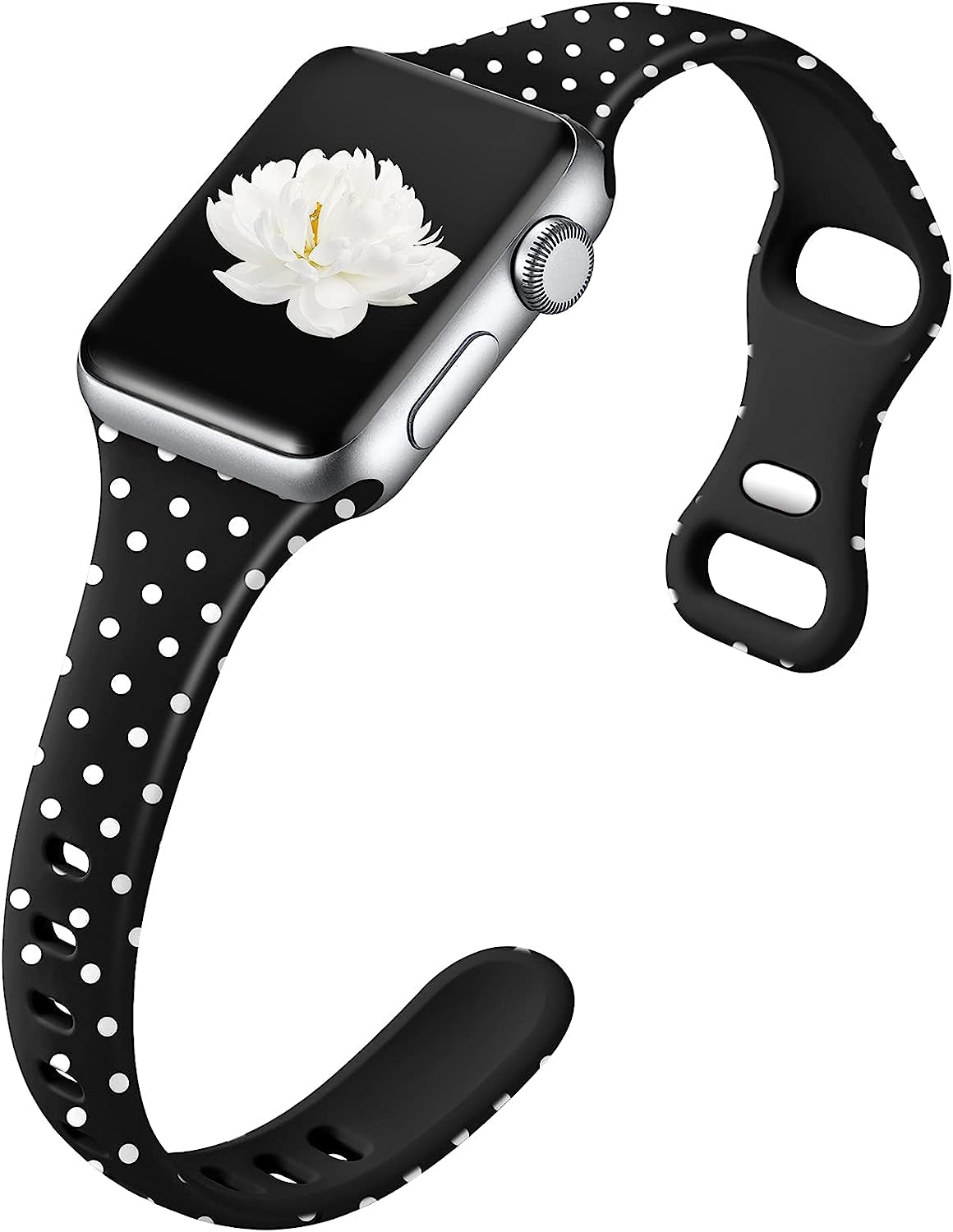 Witzon Thin Bands Compatible with Apple Watch Band 40Mm 38Mm 41Mm for Women, Fadeless Floral Cute Printed Slim Silicone Sport Replacement Wristbands for Iwatch SE Series 7 6 5 4 3 2 1 Smart Watch  Witzon Summer Dot  