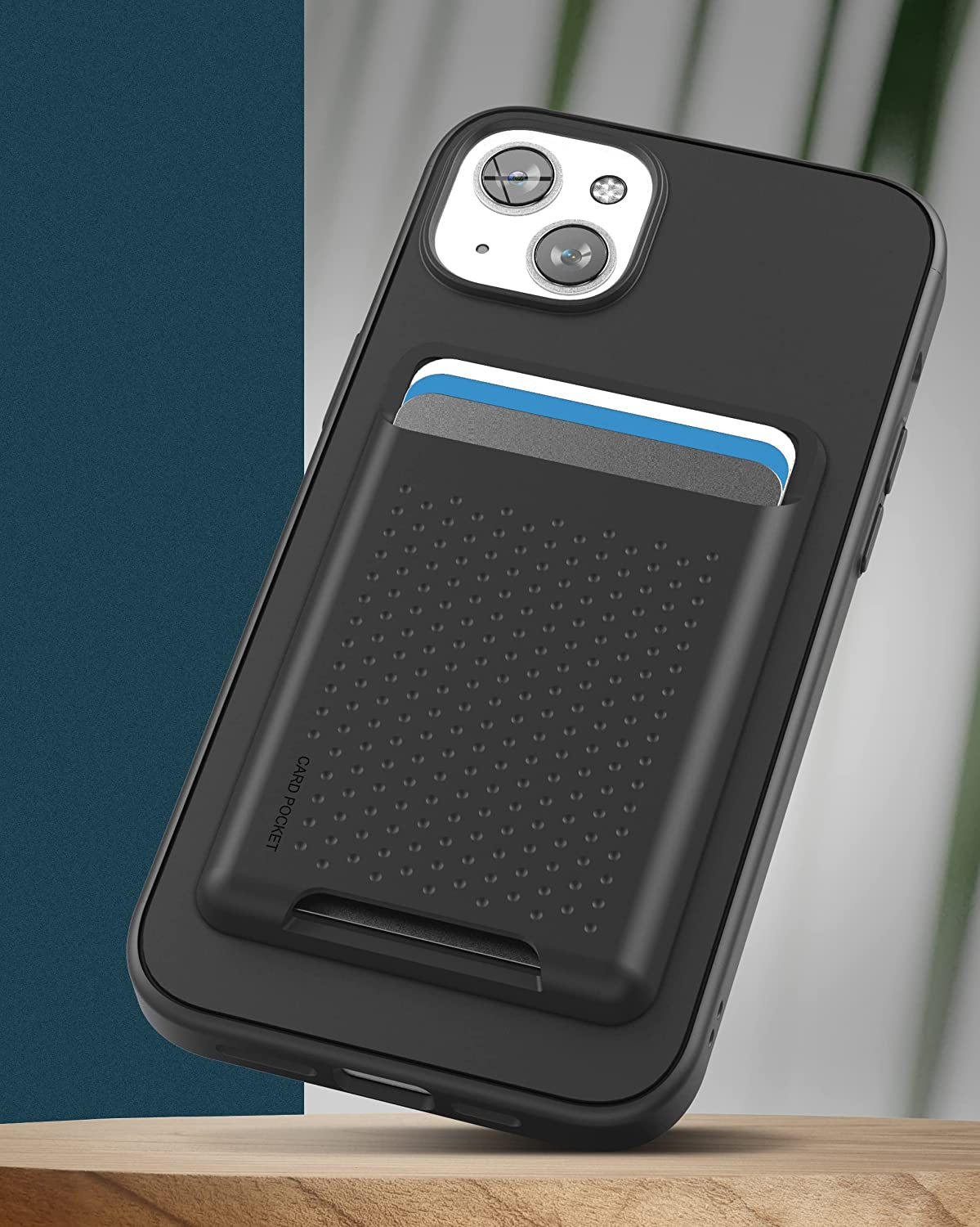 Encased MAG Case with Wallet Card Holder for Iphone 14 plus 6.7" with Screen Protector (Compatible with Magsafe) Matte Black  Encased   