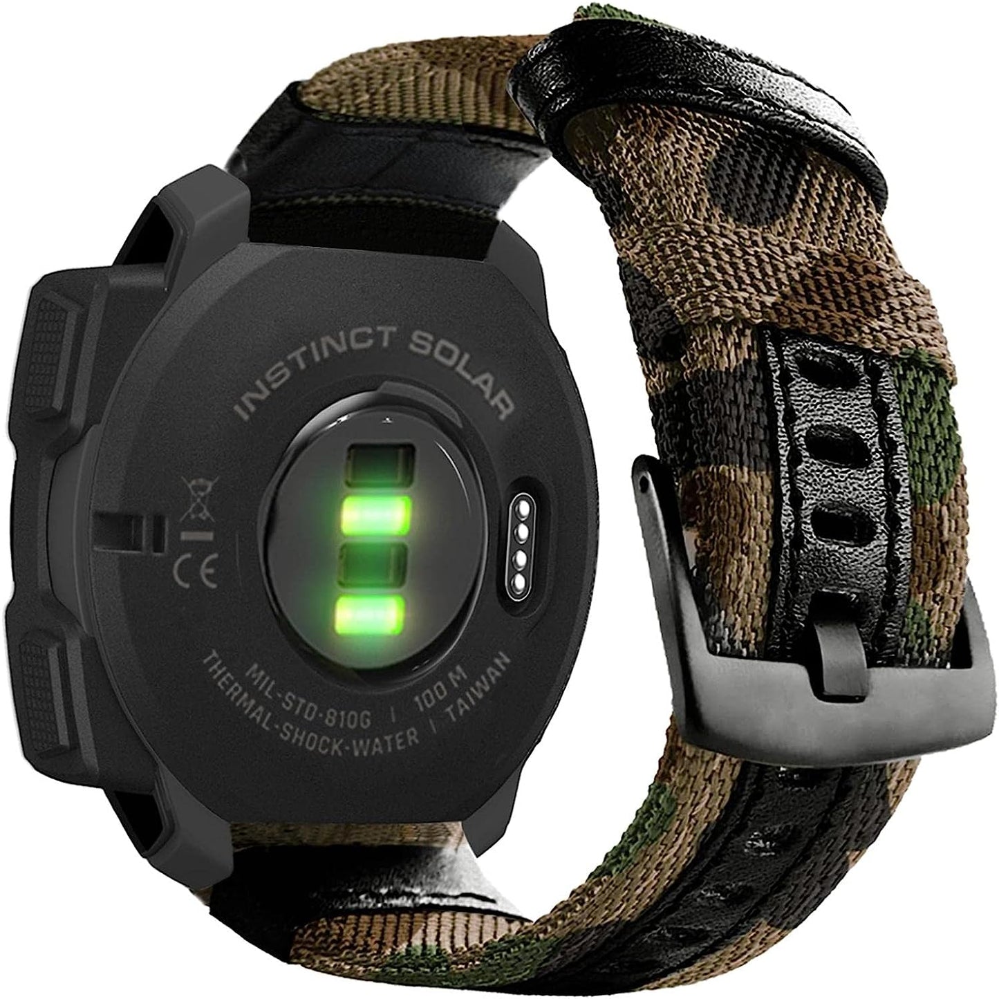 Abanen 22Mm Nylon Military Style Watch Bands for Garmin Instinct/Instinct 2 Solar, Woven Fabric Durable Wristband Strap for Garmin Instinct Tactical/Tide/Esports/Instinct Solar  Abanen Camouflage  