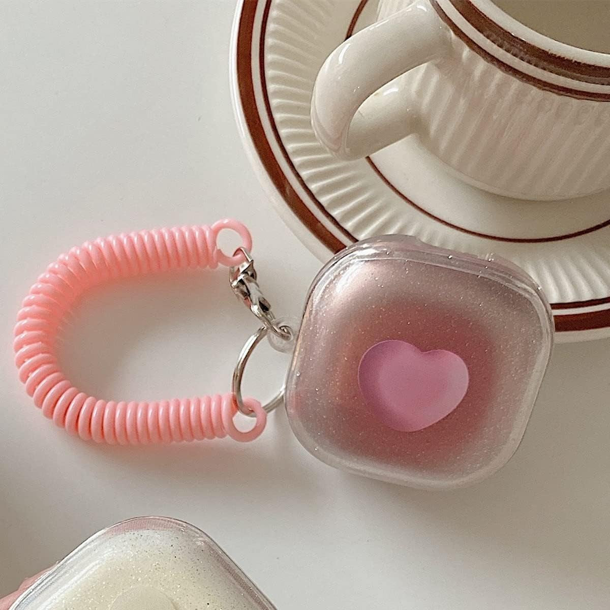 CASEVERSE Case for Samsung Galaxy Buds2 Pro/Galaxy Buds 2/Galaxy Buds Pro/Galaxy Buds Live, Cute Transparent Soft TPU Cover with Keychain for Girls Women  CASEVERSE   