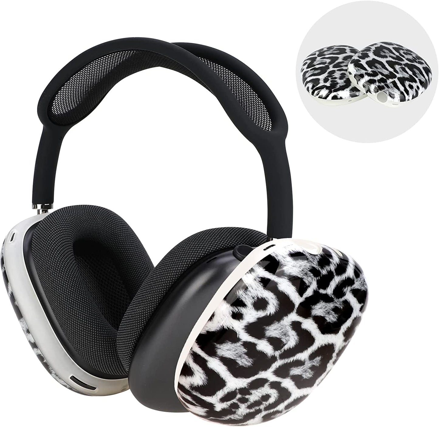 OOTSR Airpods Max Case Cover,Leopard Print Ear Cups Cover for Airpods Max,Skin Protector Cover for Apple Airpods Max(White)  OOTSR   