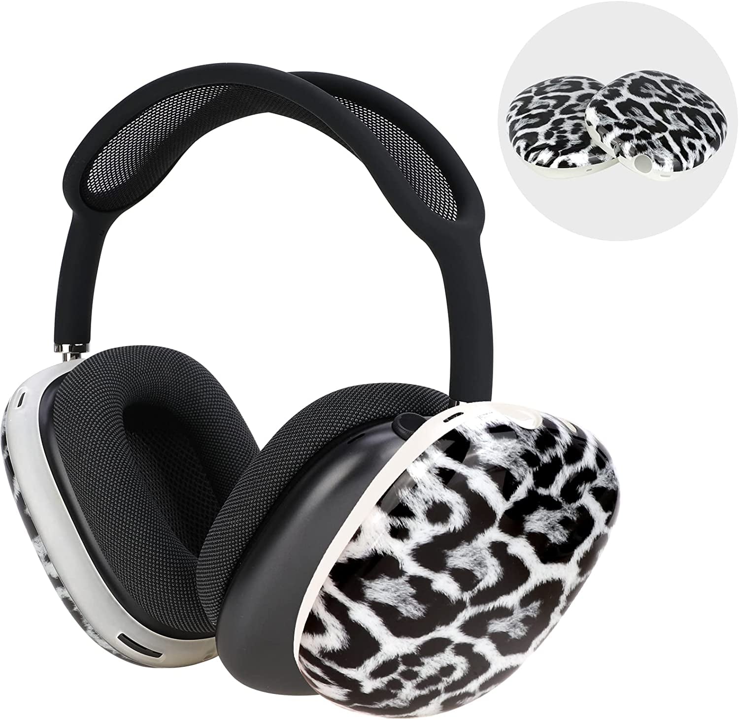 OOTSR Airpods Max Case Cover,Leopard Print Ear Cups Cover for Airpods Max,Skin Protector Cover for Apple Airpods Max(White)  OOTSR   