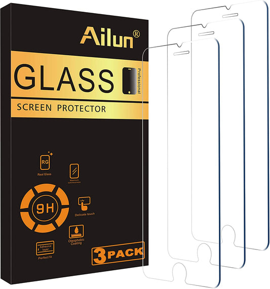 Ailun Screen Protector Compatible for Iphone SE 2020 2Nd/2022 3Rd Generation, Iphone 8,7,6S,6, 4.7-Inch Tempered Glass 0.25Mm Case Friendly 3 Pack Clear  AILUN   