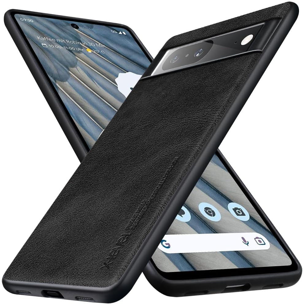 X-Level Google Pixel 7A Case, Thin Slim Premium PU Leather Elegant Soft TPU Bumper Shockproof Protective Cases Phone Cover for Google Pixel 7A 2023 (Gray)  X-level Black  