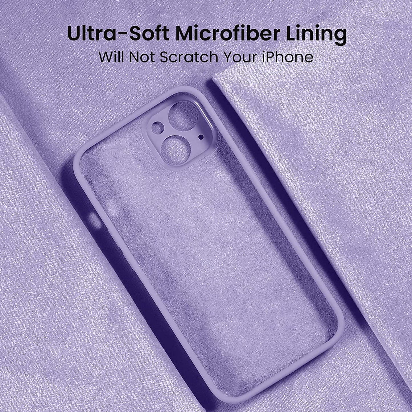 Firenova for Iphone 14 Case, Silicone Upgraded [Camera Protection] Phone Case with [2 Screen Protectors], Soft Anti-Scratch Microfiber Lining Inside, 6.1 Inch, Clove Purple  FireNova   