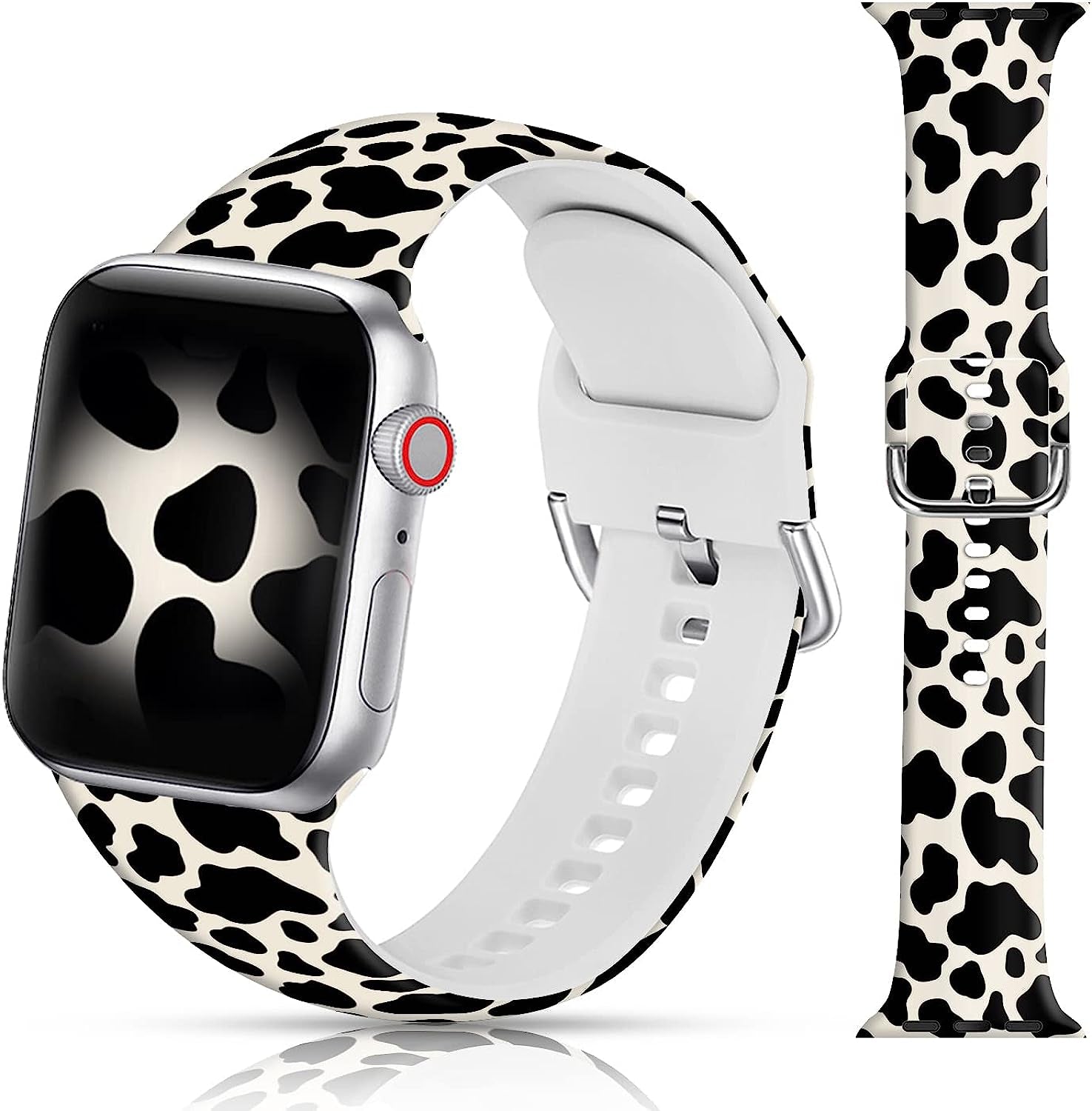 LAACO Silicone Sport Bands Compatible with Apple Watch 49Mm 45Mm 44Mm 42Mm 41Mm 40Mm 38Mm for Women Men Girls, Floral Design Replacment Strap for Iwatch SE Utral/Series 8/7/6/5/4/3/2/1  LAACO   