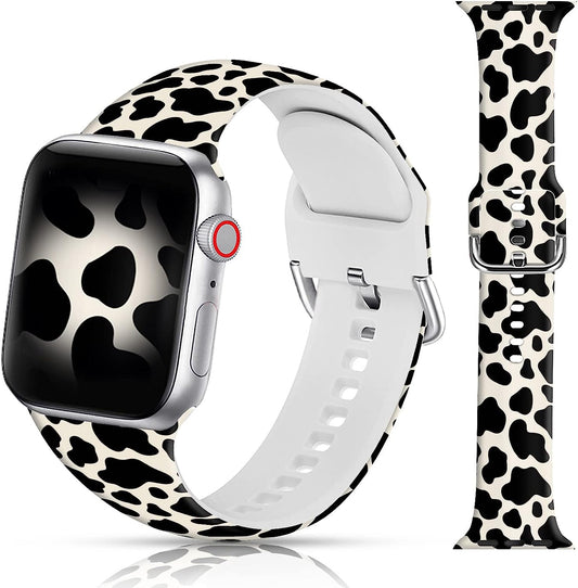 LAACO Silicone Sport Bands Compatible with Apple Watch 49Mm 45Mm 44Mm 42Mm 41Mm 40Mm 38Mm for Women Men Girls, Floral Design Replacment Strap for Iwatch SE Utral/Series 8/7/6/5/4/3/2/1  LAACO   